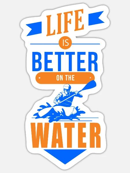KAYAKS KANU RAFTING BOOT Kayaking KAJAK - Sticker Größe S (10 x 10 cm) - Mattweiß