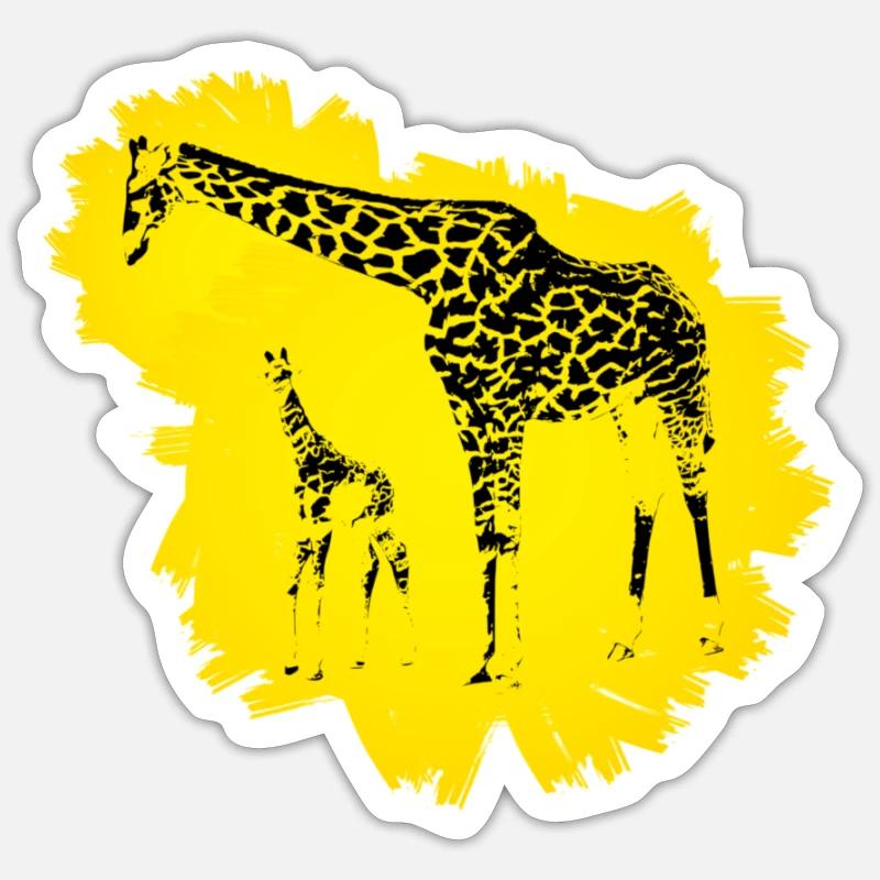 Giraffe - Sticker Größe S (10 x 10 cm) - Mattweiß