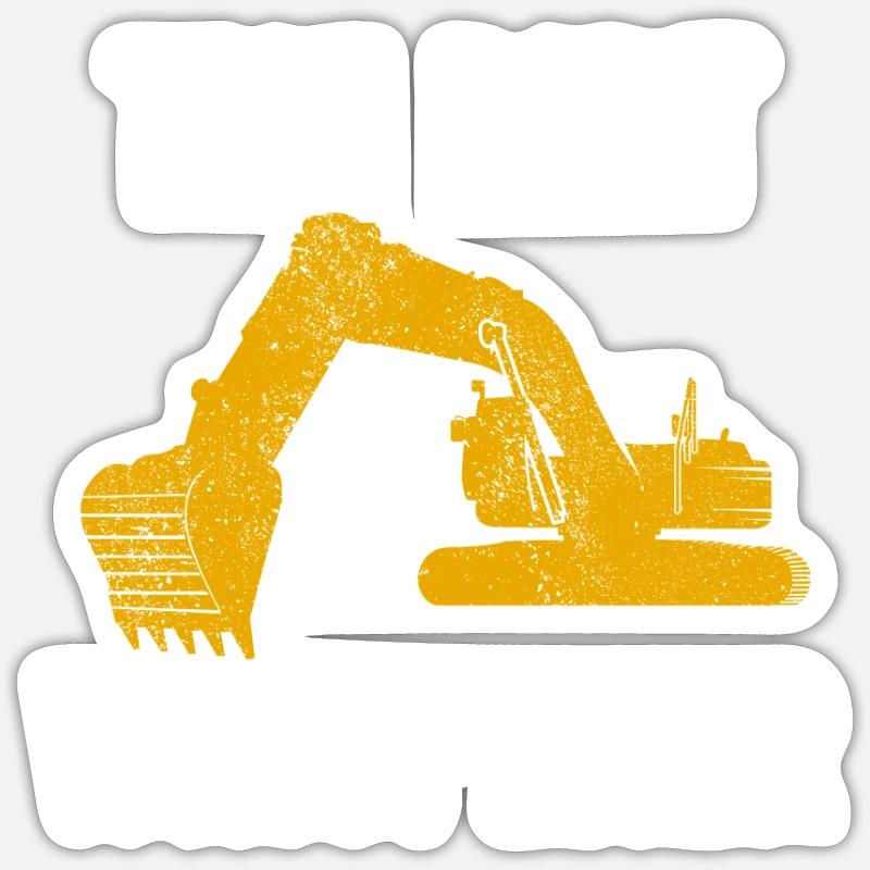 Bagger Bauarbeiter Baggerfahrer Baumaschine Job Sticker Größe S (10 x 10 cm)