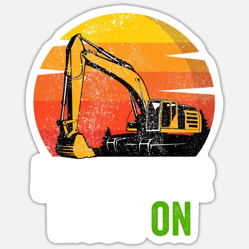 Pilote de pelle hydraulique Machine de construction Emploi d’ouvrier en construction Sticker taille S (10 x 10 cm)