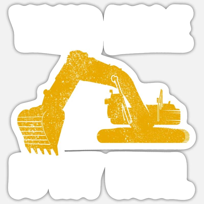 Bagger Bauarbeiter Baggerfahrer Baumaschine Job Sticker Größe S (10 x 10 cm)