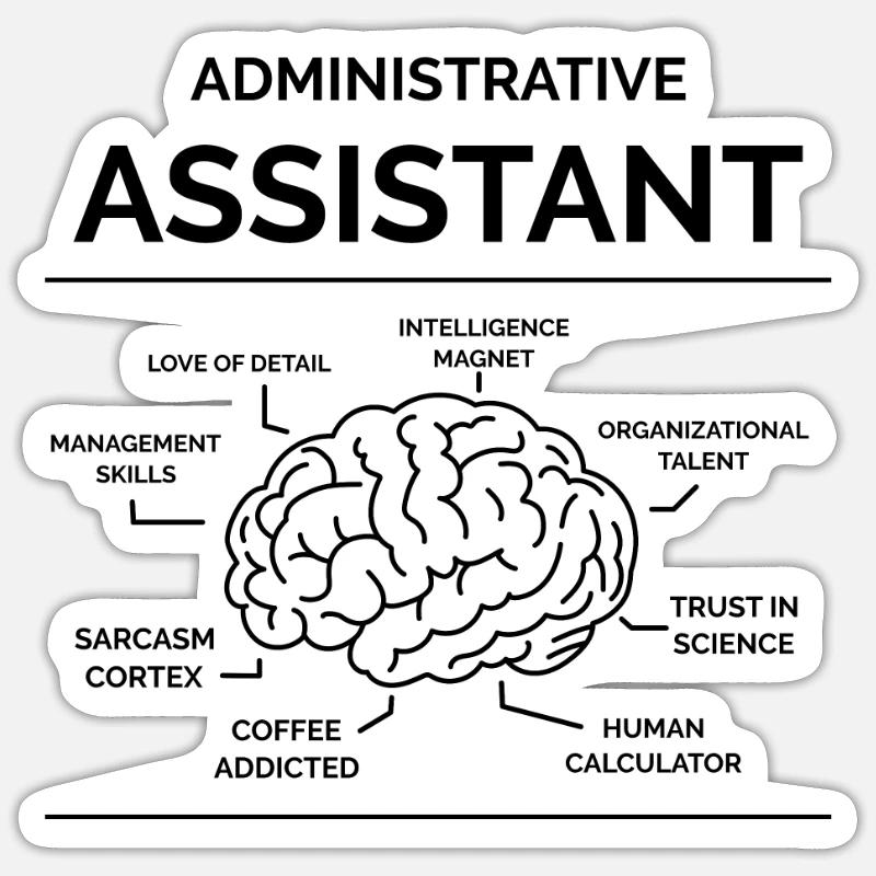 Adjointe administrative - Sticker taille S (10 x 10 cm) - blanc mat