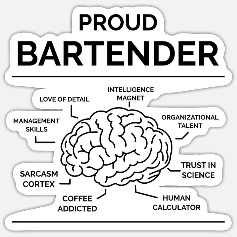 Bartender - Sticker size S (10 x 10 cm) - white matte