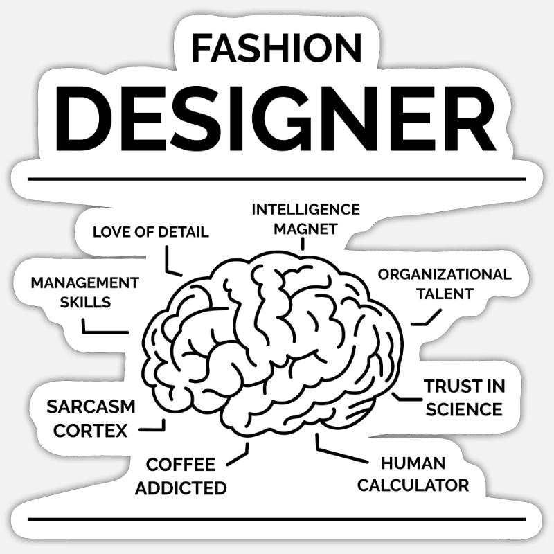 Modedesigner - Sticker Größe S (10 x 10 cm) - Mattweiß