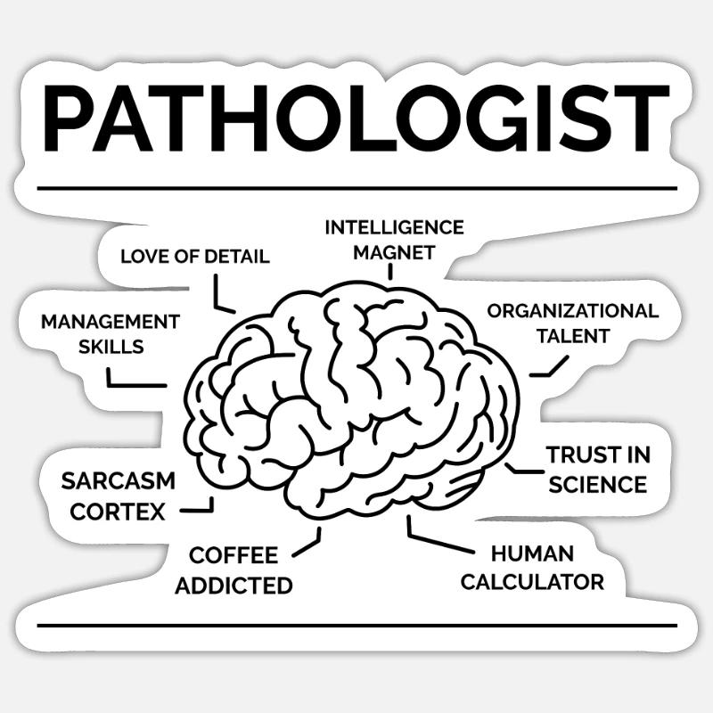 Pathologe - Sticker Größe S (10 x 10 cm) - Mattweiß