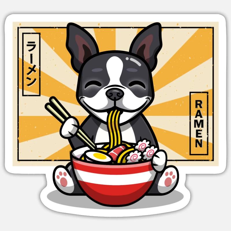 Boston Terrier Sticker taille S (10 x 10 cm)