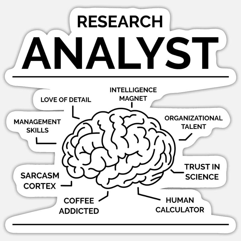 Analyste de recherche Chercheur - Sticker taille S (10 x 10 cm) - blanc mat