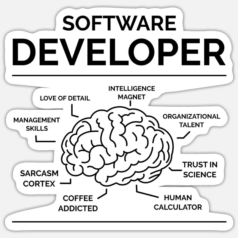 Software Entwickler - Sticker Größe S (10 x 10 cm) - Mattweiß
