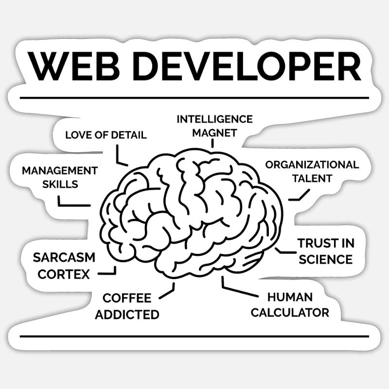 Web Entwickler Programmierer - Sticker Größe S (10 x 10 cm) - Mattweiß
