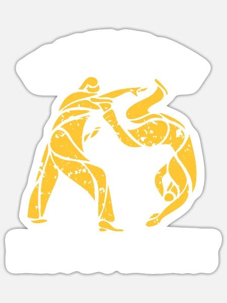 Ich kann machen das du fliegst Kampfsport Judo - Sticker Größe S (10 x 10 cm) - Mattweiß