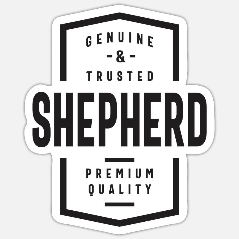 Shepherd authentique et digne de confiance - Sticker taille S (10 x 10 cm) - blanc mat