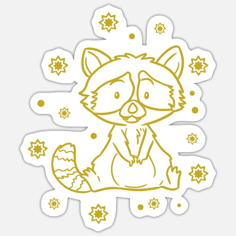 Bébé Renard - Sticker taille S (10 x 10 cm) - blanc mat