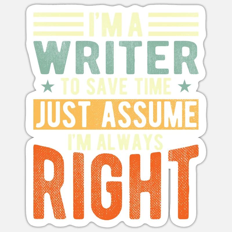 Writer - Sticker size S (10 x 10 cm) - white matte
