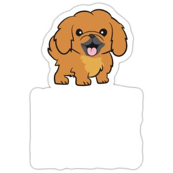 Pekinese Hund Ich höre dich, ich höre nur nicht - Sticker Größe S (10 x 10 cm) - Mattweiß - Vorne