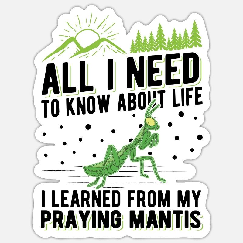 Praying mantis Mantis Mantis - Sticker size S (10 x 10 cm) - white matte