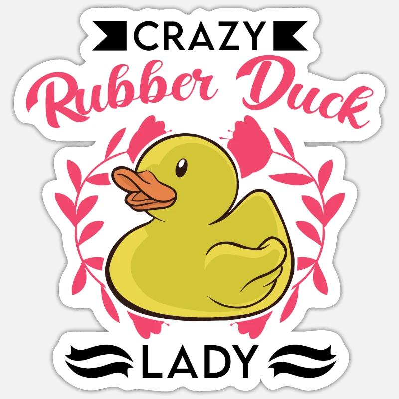 Crazy Rubber Duck Lady Gummiente Sticker size S (10 x 10 cm)