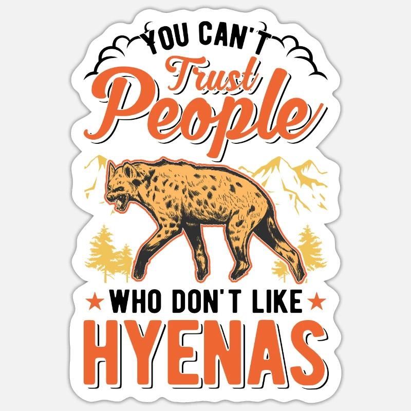 Hyäne Geschenk Erdwolf Hyena - Sticker Größe S (10 x 10 cm) - Mattweiß