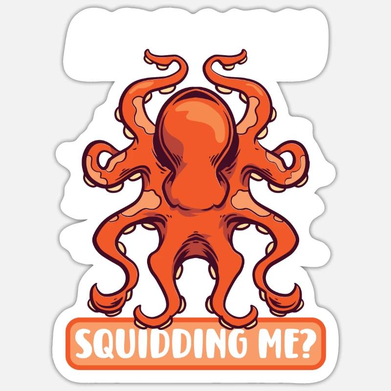 Squid Lovers Octopus Funny - Sticker size S (10 x 10 cm) - white matte