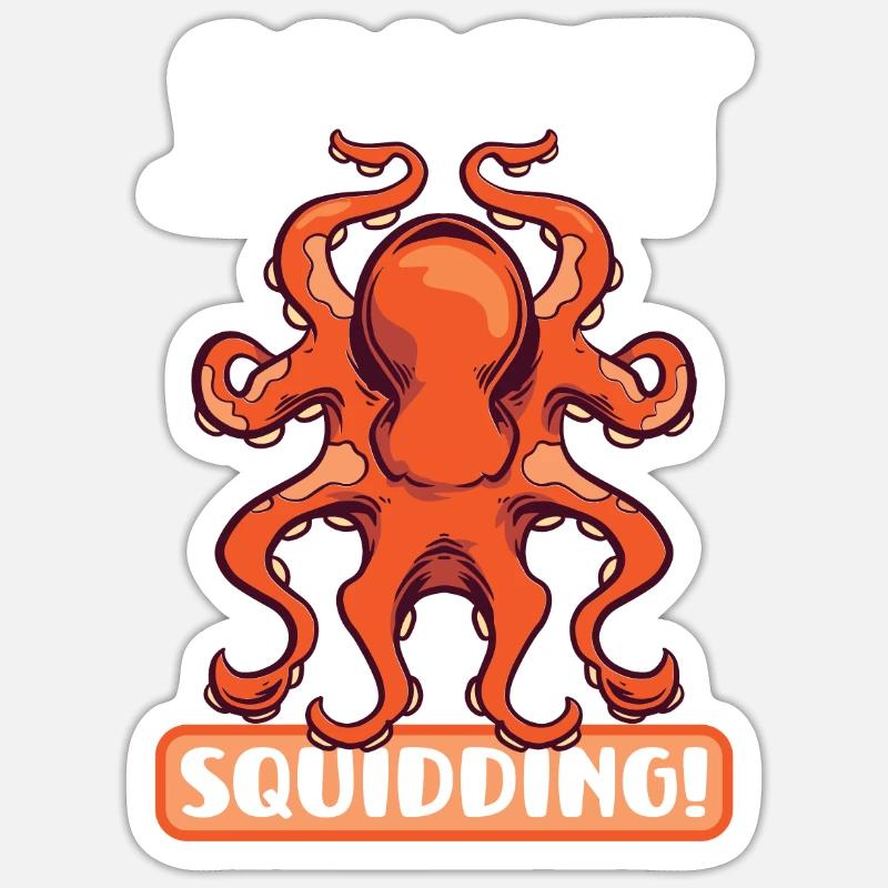 Squid Lovers Octopus Funny - Sticker size S (10 x 10 cm) - white matte