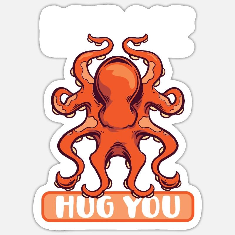 Squid Lovers Octopus Funny - Sticker size S (10 x 10 cm) - white matte