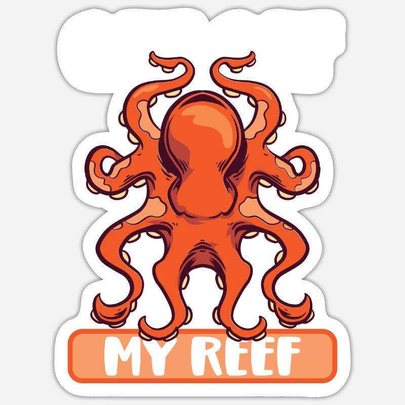 Squid Lovers Octopus Funny - Sticker size S (10 x 10 cm) - white matte