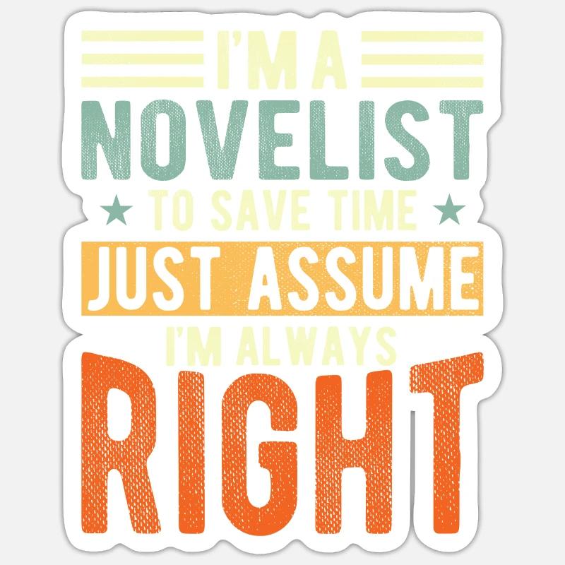 Romanschriftsteller - Sticker Größe S (10 x 10 cm) - Mattweiß