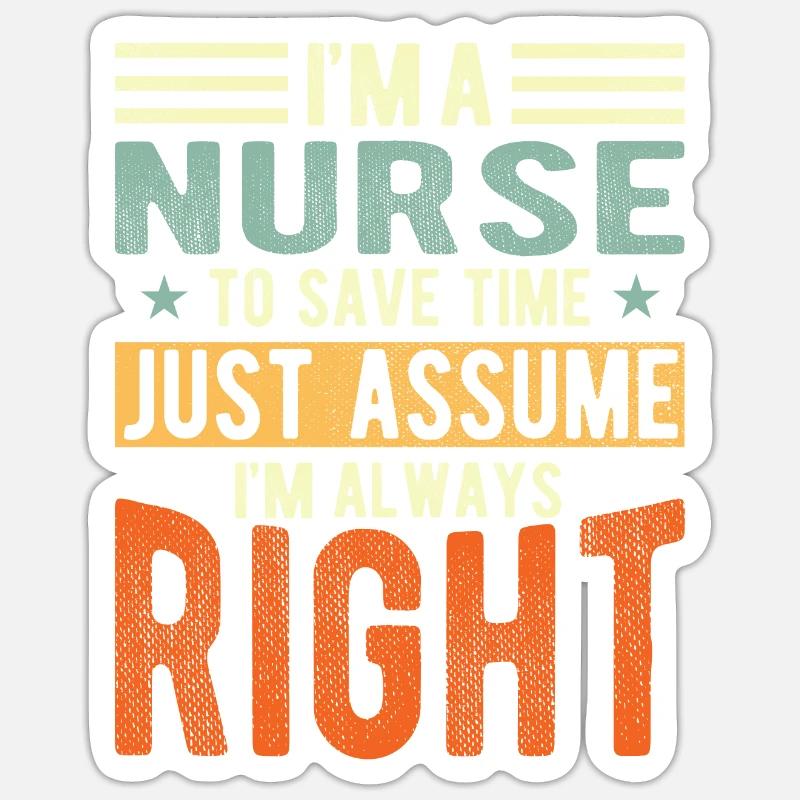 Infirmier - Sticker taille S (10 x 10 cm) - blanc mat