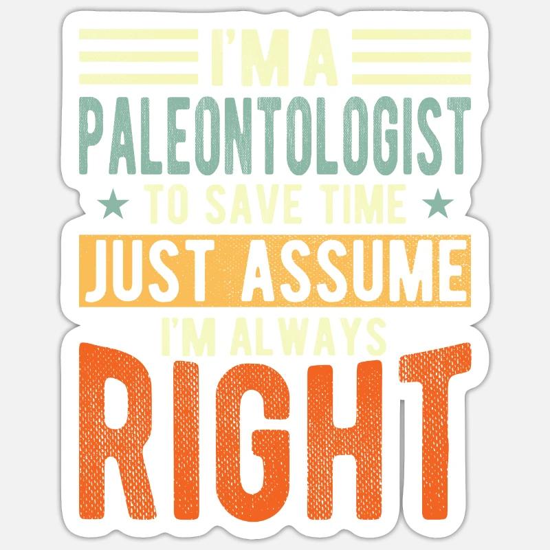 Paléontologiste - Sticker taille S (10 x 10 cm) - blanc mat