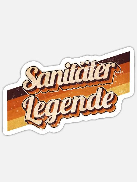 Rettungsdienst Geburtstag als Legende geboren - Sticker Größe S (10 x 10 cm) - Mattweiß