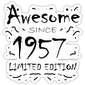 1957 - Jahrgang 1957 - Fantastisch seit 1957 - Sticker Größe S (10 x 10 cm) - Mattweiß - Vorne