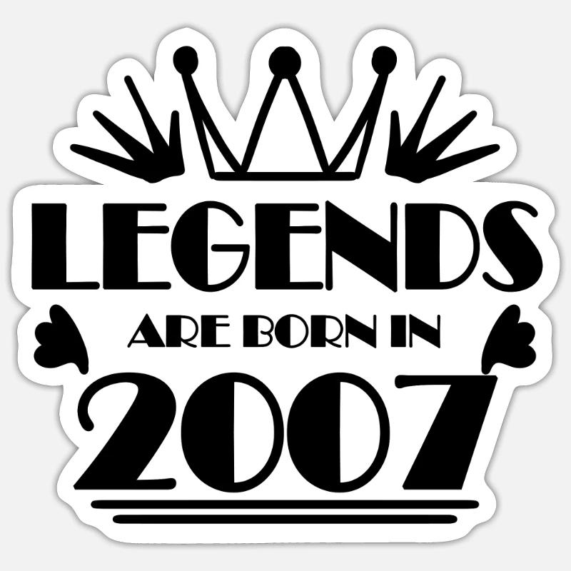 2007 - Né en 2007 - Sticker taille S (10 x 10 cm) - blanc mat