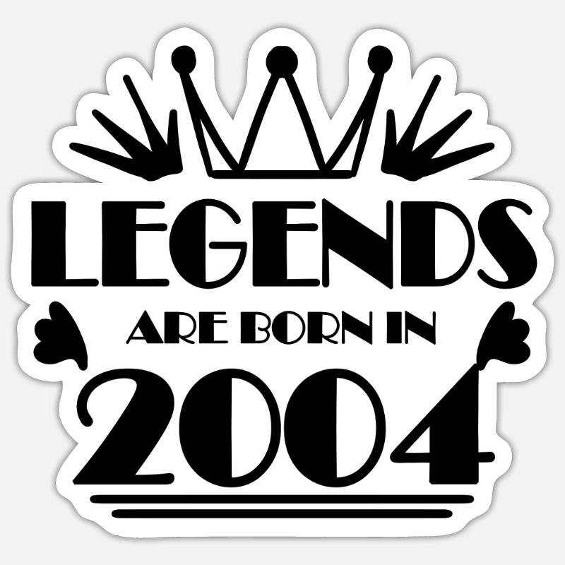 2004 - Né en 2004 - Sticker taille S (10 x 10 cm) - blanc mat