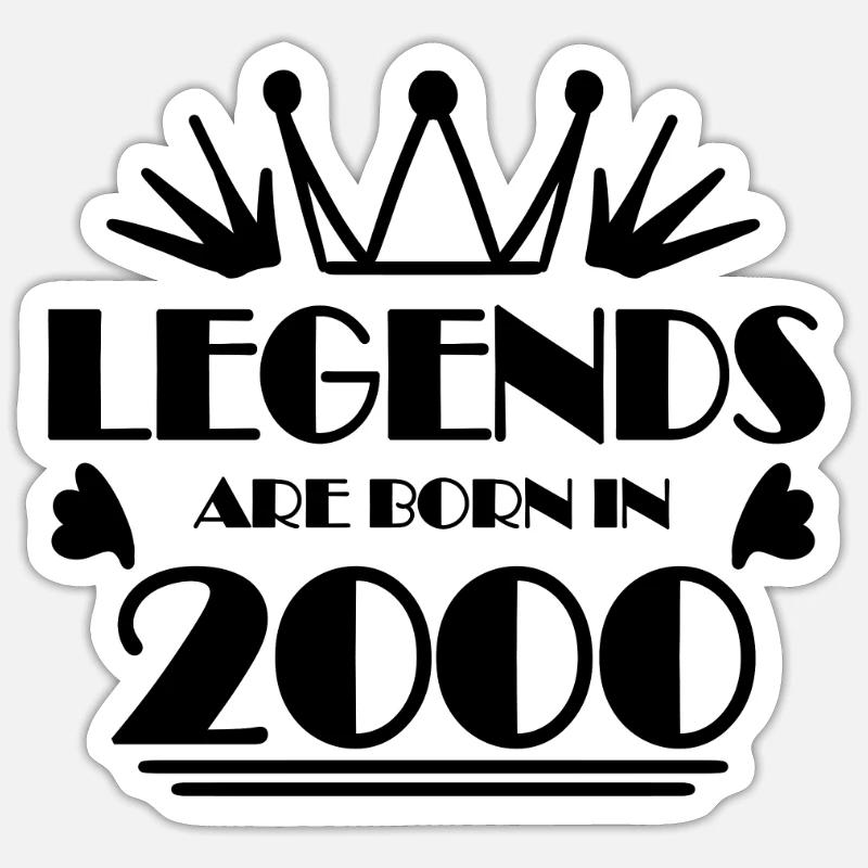 2000 - Born in 2000 - Sticker size S (10 x 10 cm) - white matte