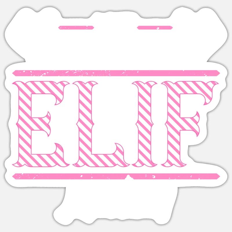 Elif Geschenkidee Geschenk Geburtstag - Sticker Größe S (10 x 10 cm) - Mattweiß