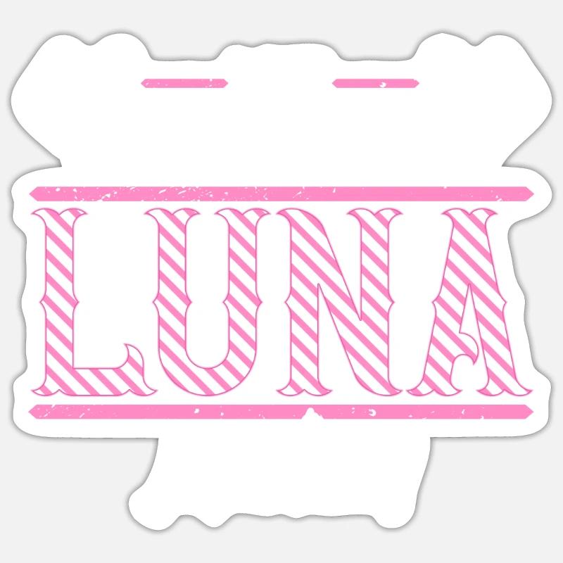 Luna Geschenkidee Geschenk Geburtstag - Sticker Größe S (10 x 10 cm) - Mattweiß