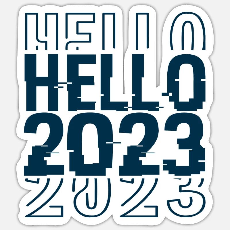 hello 2023 Sticker taille S (10 x 10 cm)