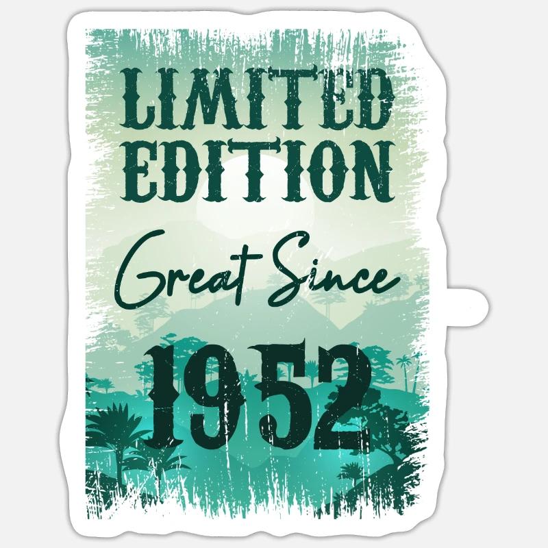 Einzigartig seit 1952 - Sticker Größe S (10 x 10 cm) - Mattweiß