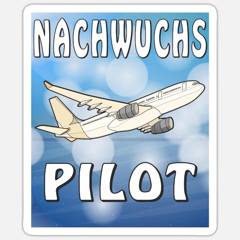 FLUGZEUG NACHWUCHS PILOT Sticker Größe S (10 x 10 cm)