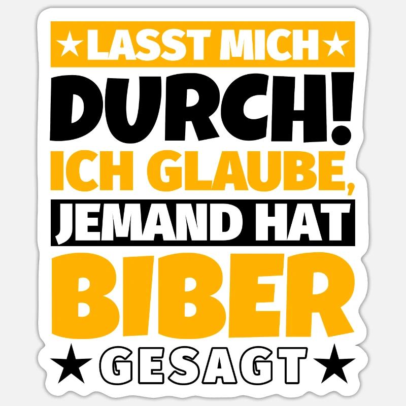 Biber - Sticker Größe S (10 x 10 cm) - Mattweiß