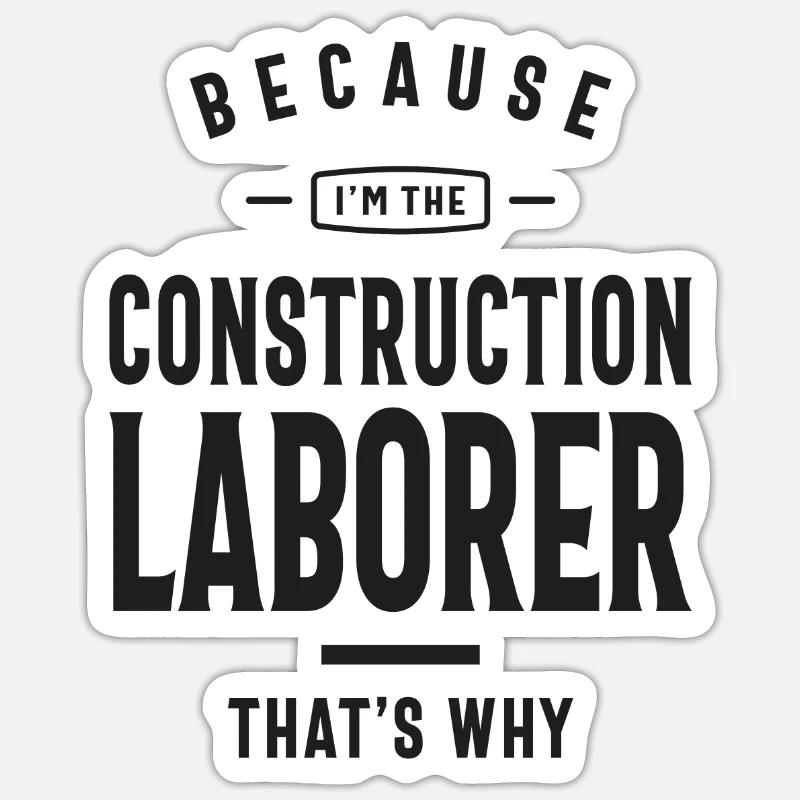 Ouvrier de la construction Titre du poste Profession Sticker taille S (10 x 10 cm)
