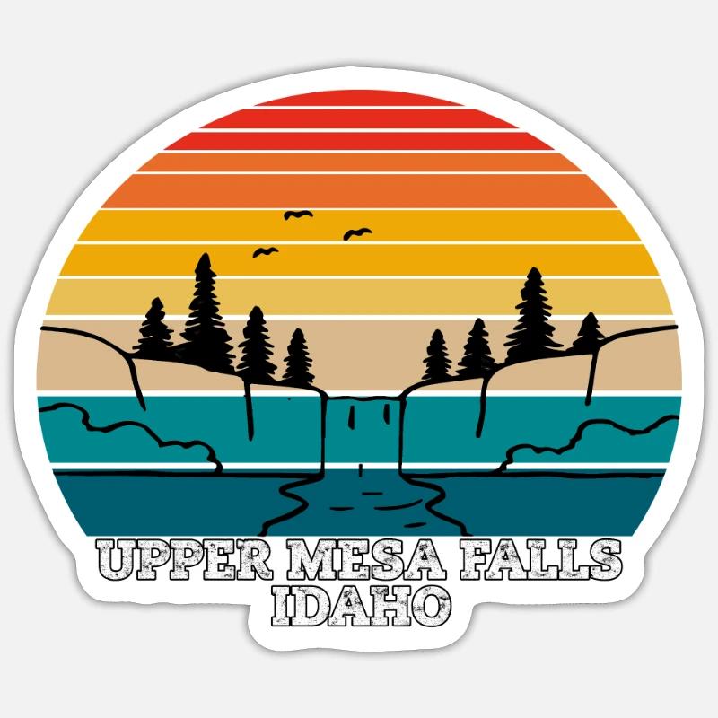 Upper Mesa Falls Idaho - Sticker size S (10 x 10 cm) - white matte