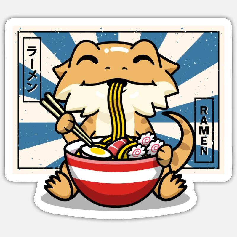 Bärtiger Drache Sticker Größe S (10 x 10 cm)