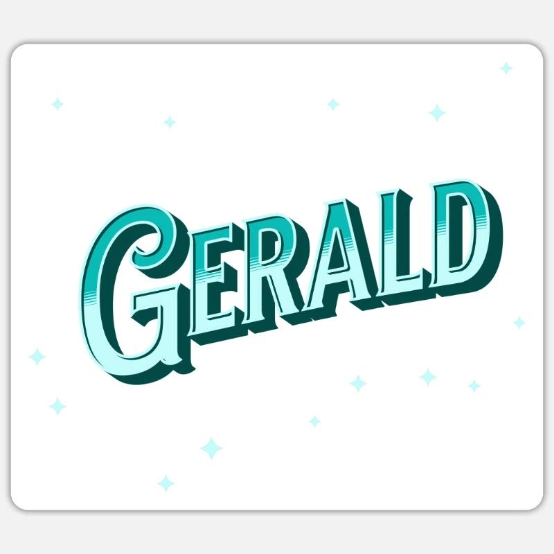 Gerald name personalized - Sticker size S (10 x 10 cm) - white matte