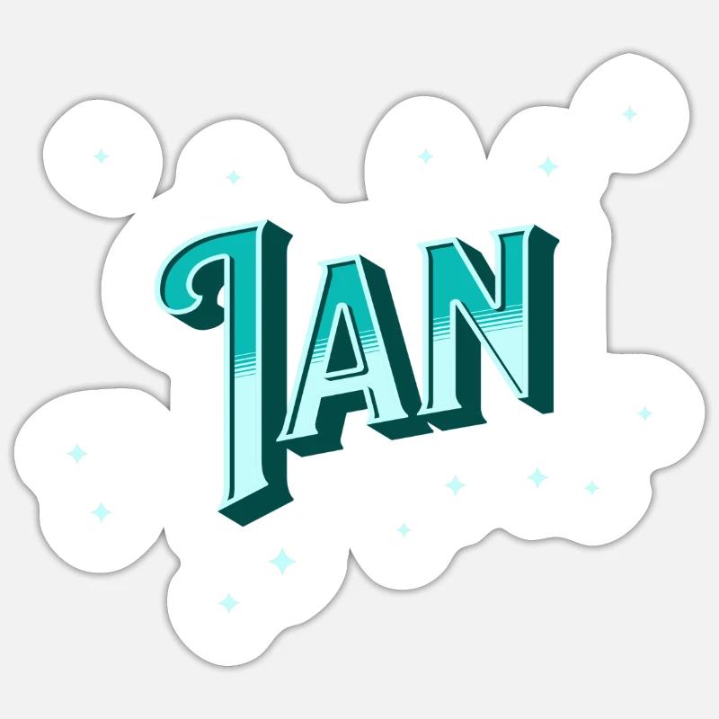 Ian name personalized - Sticker size S (10 x 10 cm) - white matte