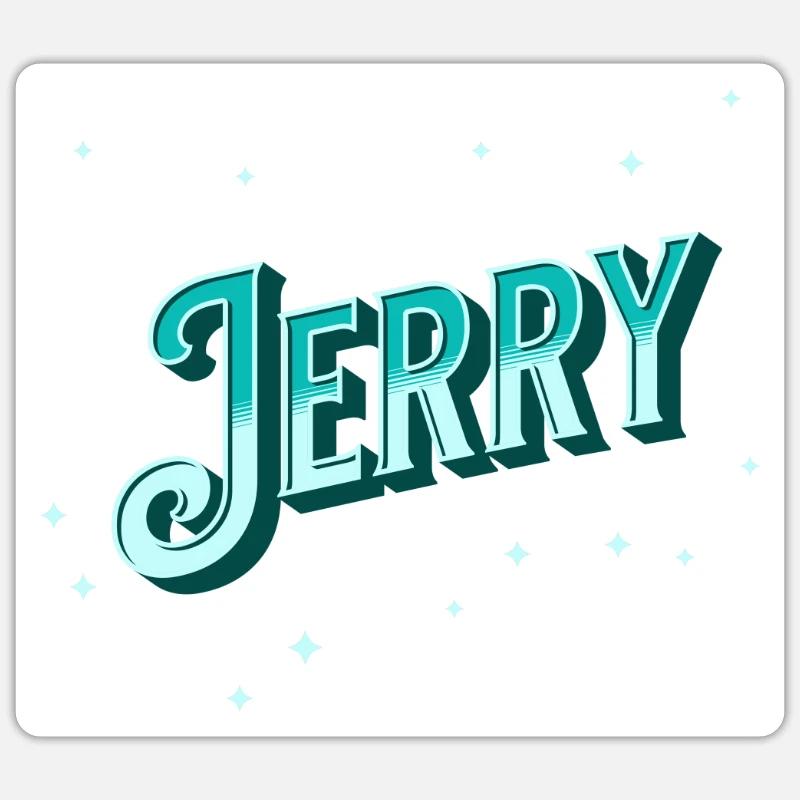 Jerry name personalized - Sticker size S (10 x 10 cm) - white matte