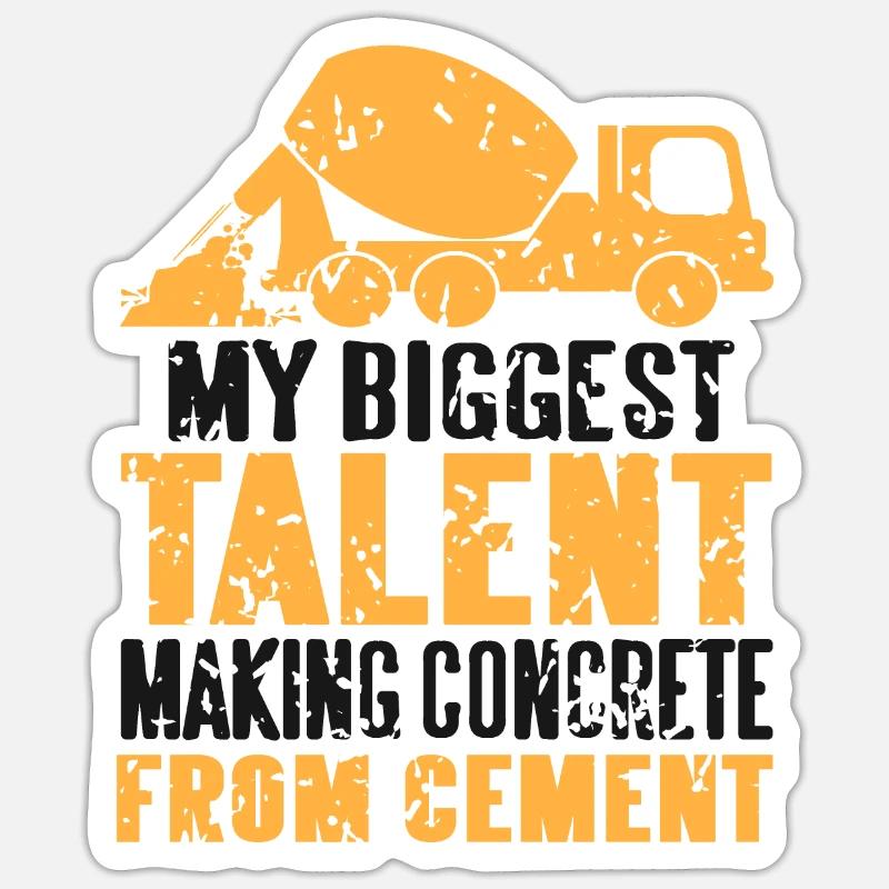 Concrete construction design for construction workers and construction site Sticker size S (10 x 10 cm)