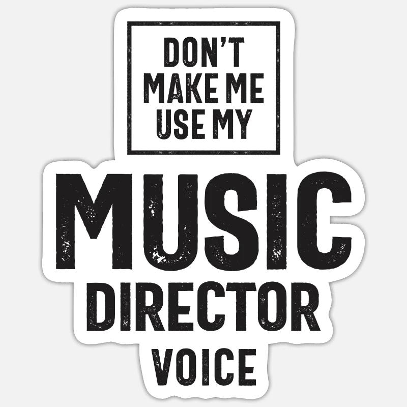 Profession de directeur musical - Sticker taille S (10 x 10 cm) - blanc mat