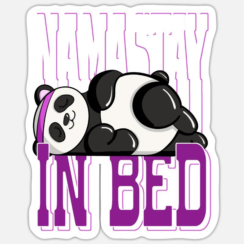Sleeping Namaste in Bed Panda Relaxing Artwork Sticker Größe S (10 x 10 cm)