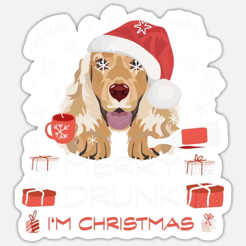 Marché de Noël Deutsch Cocker Spaniel Sticker taille S (10 x 10 cm)