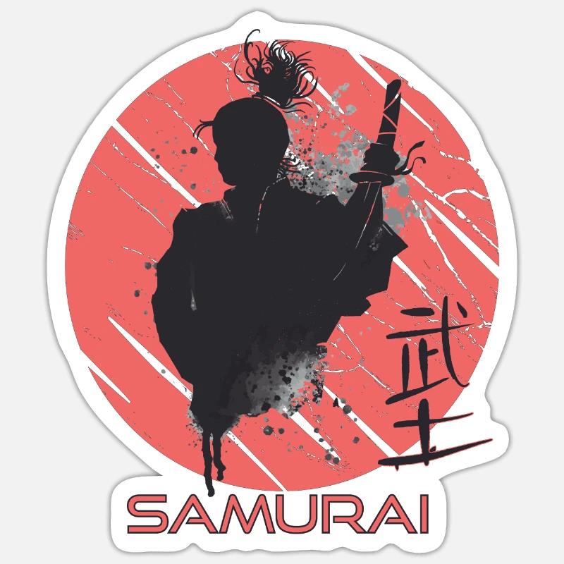 Samurai Arte giapponese Macchia di sangue Kri giapponese Sticker formato S (10 x 10 cm)